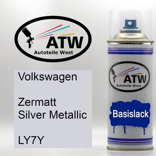 Volkswagen, Zermatt Silver Metallic, LY7Y: 400ml Sprühdose, von ATW Autoteile West.